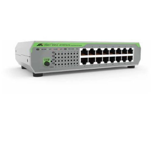 Allied Telesis CentreCOM AT-FS710/16 - Switch - unmanaged - 16 x 10/100 - desktop, montabile su rack